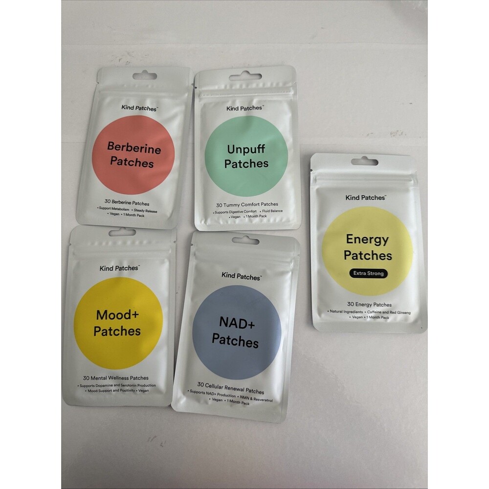Barberine, Unpuff, Energy, Mood+ & NAD+ Kind Patches x5 Count